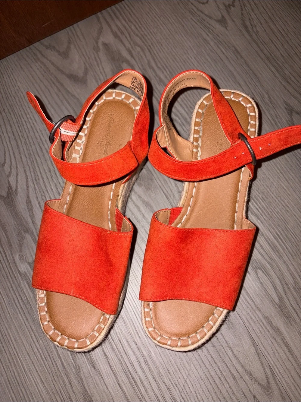 Women’s Orange Suede Espadrille Platform Sandals